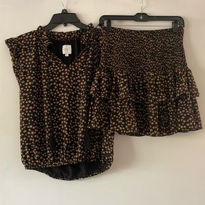 Matching Set Black and Tan STARS